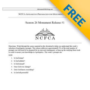 Apologetics prompts - Season 26 release #1 - NCFCA