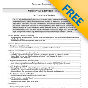 Negative: Filibuster - Good